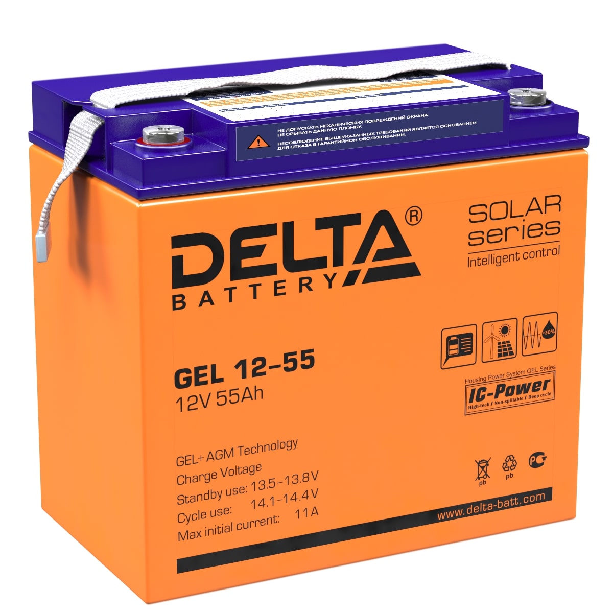 Аккумулятор DELTA GEL 12-55 Фото 1 Аккумулятор DELTA GEL 12-55 Обзор-Фото 1