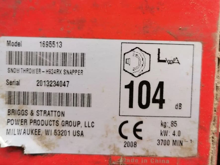 Cнегоуборщик SNAPPER H924RX Б/У Фото 2 Cнегоуборщик SNAPPER H924RX Б/У Обзор-Фото 2