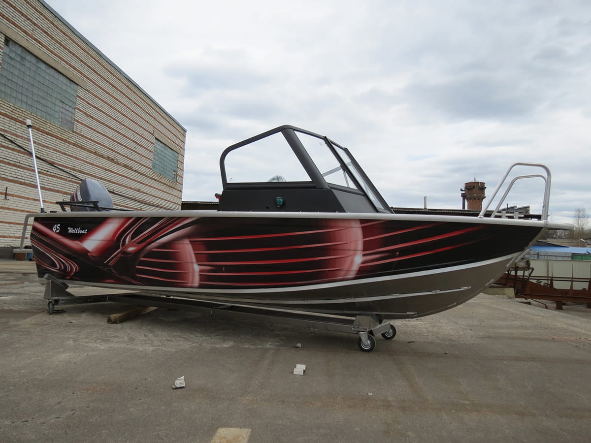 Катер-лодка алюминиевая WELLBOAT 45i Фото 1 Катер-лодка алюминиевая WELLBOAT 45i Обзор-Фото 1