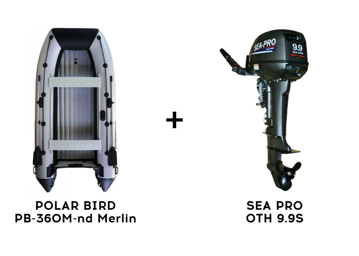 Лодка ПВХ POLAR BIRD PB-360M-nd Merlin (Кречет) + 2х-тактный лодочный мотор SEA PRO OTH 9.9S Фото 1 Лодка ПВХ POLAR BIRD PB-360M-nd Merlin (Кречет) + 2х-тактный лодочный мотор SEA PRO OTH 9.9S Обзор-Фото 1